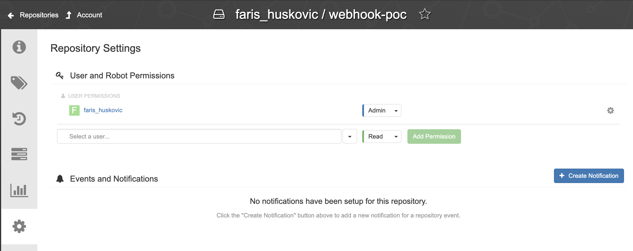 Repository Settings Repository Settings